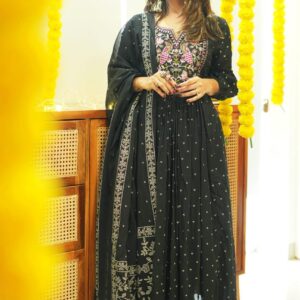 beautiful rayon 140 fabric angrakha style naira cut kurti pant with dupatta